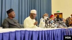 Atiku Abubakar na PDP yana gabatar da taron manema labarai a Abuja, 02 Maris 2023