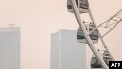 Smoke caused by the wildfires in Northern Quebec clouds the sky over Montreal, Quebec, June 25, 2023. Montreal had the worst air quality in the world according to IQ Air. The smoke is expected to pass by Monday afternoon. 