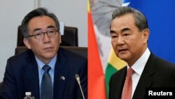 조태열 한국 외교부 장관 · 왕이 중국 공산당 중앙정치국 위원 겸 외교부장.