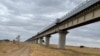 A part of Kenya's BRI-financed Standard Gauge Railway cuts through Nairobi National Park, as seen here on Aug. 6, 2023. (Mariama Diallo/VOA)