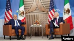 FILE - U.S. President Joe Biden, right, meets with Mexican President Andres Manuel Lopez Obrador on the sidelines of the Asia-Pacific Economic Cooperation (APEC) summit in San Francisco, Nov. 17, 2023.