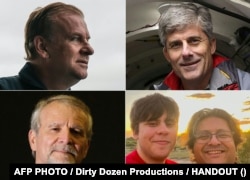 Kombinovana fotografija putnika pomornice Titan. S leva na desno - Hamiš Harding (Foto: Dirty Dozen Productions), Stokton Raš (Foto: OceanGate Expeditions), Pol-Anri Naržole, Sulejman Davud i Šahzada Dajvud, potpredsednik konglometrata Engro u Karačiju.