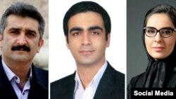 محمود طراوت‌روی (چپ)، مسعود احمدیان، نازنین سالاری