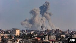 ទីក្រុង Khan Younis នៃតំបន់ហ្កាហ្សារងការវាយប្រហារតាមអាកាស​ដោយ​ទាហាន​អ៊ីស្រាអែល កាលពី​ថ្ងៃទី១១ ខែមីនា ឆ្នាំ២០២៤។