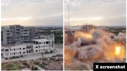 تصاویر قبل و بعد از انفجار ساختمان دانشگاه اسراء