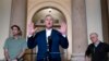 Speaker of the House Kevin McCarthy is joined by his top negotiators on the debt limit, Rep. Garret Graves, left, and Rep. Patrick McHenry, as he talks to reporters at the Capitol, May 28, 2023. 