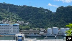 FILE - Taiwan military vessels are seen in Keelung Harbor in Taiwan on Aug. 4, 2022. Taiwan is on high alert for Chinese activities, both military and political, ahead of Jan. 13, 2024, presidential and parliamentary elections. 