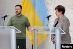 Prezident Zelenskiy Xalqaro Valyuta fondi rahbari Kristalina Georgiyeva bilan, Vashington, 11-dekabr, 2023