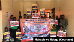 Tuntutan keadilan dalam kasus mutilasi Mimika juga disuarakan mahasiswa di Manado, Malang, Jakarta, dan Salatiga. (Foto: Courtesy/Mahasiswa Nduga)