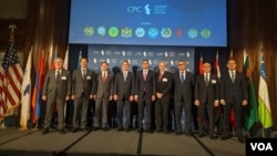 美国官员和来自中亚、高加索和土耳其的大使们2023年5月25日出席华盛顿举行的跨里海论坛(Trans Caspian Forum)。