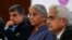 Indian Finance Minister Nirmala Sitharaman, center, addresses the media after a meeting of G20 finance chiefs and central bank governors in Gandhinagar, India, July 18, 2023.
