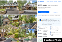 Zillow web stranica na kojoj se reklamira bivša vila Andreja Kostina u Aspenu u Coloradu.