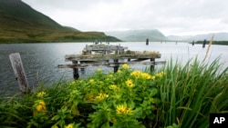 FILE - In this photo provided by the U.S. Fish and Wildlife Service, a remnant of World War II remains is seen on Attu Island, Alaska, Aug. 22, 2017.