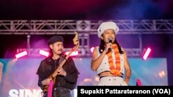 Singto Numchok and his band perform on stage at the Sabaidee Fest Lao Hmong Thai Music& Culture Festival in Norco, CA, on March 18, 2023.