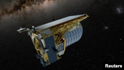 An artist's concept shows the Euclid space telescope, built by the European Space Agency (ESA) in operation, in this undated handout image. (European Space Agency (ESA)/Handout via REUTERS )