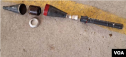 A North Korean-made F-7 rocket propelled grenade (RPG) used by Hamas against Israel. (Photo obtained by VOA Korean Service)