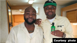 Israel, dama, da Davido, hagu (Hoto: Instagram/Israel DMW)