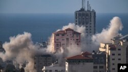 กลุ่มควันเหนือเมืองกาซ่า ซิตี้ วันที่ 11 ต.ค. 2566