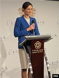 希尔利特是第一位访问台湾的立陶宛议会议长(美国之音/林乃绢)