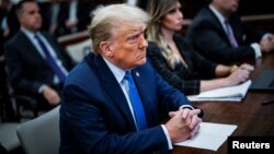 Former U.S. President Donald Trump attends the Trump Organization civil fraud trial in New York , Nov. 6, 2023.
