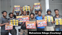 Tuntutan keadilan dalam kasus mutilasi Mimika juga disuarakan mahasiswa di Manado, Malang, Jakarta, dan Salatiga. (Foto: Courtesy/Mahasiswa Nduga)