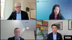 정 박 미국 국무부 동아태 담당 부차관보(오른쪽 위)가 1일 미국 암호화폐 정보업체 TRM 랩스가 '북한 사이버 활동'을 주제로 개최한 화상 대담에 참석했다.