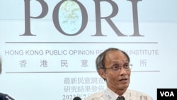 香港民意研究所行政总裁钟庭耀宣布停止公布六四事件及市民身份认同等民意调查数据。（美国之音/汤惠芸）