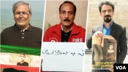 (از راست) یاشار تبریزی، زرتشت احمدی راغب، و رضا سلمان‌زاده