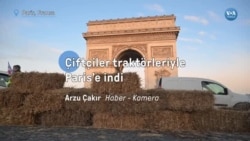 Çiftçiler traktörleriyle Paris'te: 66 kişi gözaltına alındı