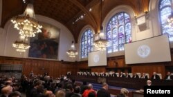 11일 네덜란드 헤이그 국제사법재판소(ICJ)에서 이스라엘의 가자지구 군사행동에 관한 심리가 진행되고 있다.