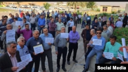 تجمع اعتراضی کارکنان شرکت بهره‌برداری نفت و گاز آغاجاری