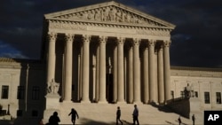 The Supreme Court at dusk in Washington, Oct. 22, 2021.