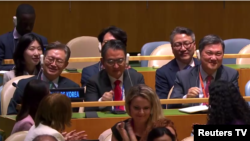 6일 뉴욕 유엔 본부에서 열린 총회에서 한국과 알제리, 시에라리온, 가이아나, 슬로베니아 등 5개국이 안보리 비상임이사국에 선출됐다.