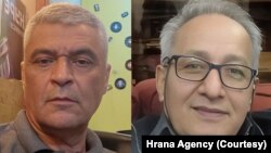 سیامک ابراهیمی، سمت چپ، و شاهرخ احمدی، سمت راست، فعالان اجتماعی، که برای اجرای دوره زندان خود احضار شده‌اند