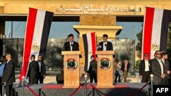 Pedro Sánchez dhe Alexander De Croo në pikën kufitare Rafah (24 nëntor 2023)