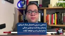 شاهین مدرس: احتمال جنگ اسرائیل و لبنان زیاد است و چنین جنگی تمام لبنان را در بر خواهد گرفت