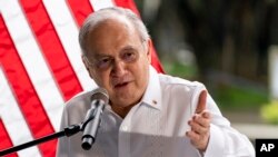 FILE - Philippine Ambassador to the U.S. Jose Manuel Romualdez speaks during a ceremony in Manila, Philippines, Aug. 6, 2022.