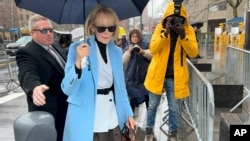 E. Jean Carroll arrives at Manhattan federal court in New York, Jan. 25, 2024.