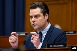 Rep. Matt Gaetz speaks during a hearing on Capitol Hill, Feb. 29, 2024.