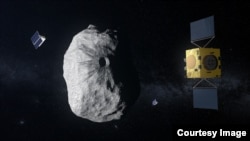 The European Space Agency plans to launch its Hera spacecraft in October on a mission to return to an asteroid system visited by NASA’s DART spacecraft in 2022. (ESA)