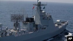 ফাইল-পাকিস্তানের করাচি উপকূলের অদূরে আরব সাগরে নৌ মহড়ায় অংশ নিয়েছে চীনের একটি যুদ্ধজাহাজ। ১৩ ফেব্রুয়ারি, ২০২৩।