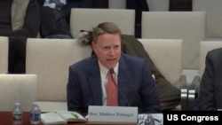 前美国副国安顾问博明(Matthew Pottinger)1月17日在美国国会众议院外交事务委员会作证。