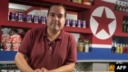 FILE - Alejandro Cao de Benos is pictured in his bar, Pyongyangcafe, July 30, 2016, in Tarragona, Spain. Spanish police on Dec. 1, 2023, said they had arrested Cao de Benos; he is wanted by the U.S. in connection with a sanctions violation case.