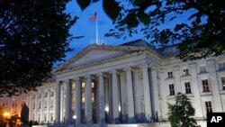 워싱턴 D.C. 시내 미 재무부 청사 (자료사진)