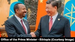  የኢትዮጵያ ጠቅላይ ሚኒስትር ዐቢይ አሕመድ የቻይና ፕሬዚዳንት ሺ ጂንፒንግ
