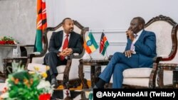 ጠቅላይ ሚኒስትር ዐቢይ አሕመድ፤ የኬኒያ ፕሬዚደንት ዊሊያም ሩቶ በናይሮቢ፤ ኬንያ፤ እአአ የካቲት 28/2024