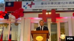 美国国会众议院外交事务委员会主席麦克·麦考尔在台湾驻美代表处于华盛顿举行的双十庆祝活动中发表讲话。(2023年10月4日，美国之音锺辰芳拍摄)