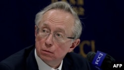 Wakil Menteri Luar Negeri Rusia Mikhail Galuzin menghadiri konferensi pers di Tokyo pada 25 Februari 2022. (Foto: Behrouz Mehri/AFP)