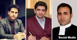Sina Yousefi, Amir Mehdipour and Ghasem Bodi are seen in undated photos from social media.