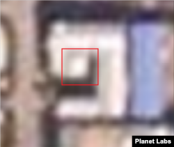 26일 에스제이-지에스사 공장 앞 공터에서 발견된 하얀색 물체. 자료=Planet Labs